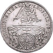 Austria 1/2 Thaler Leopold Anton von Firmian 1728 KM# 327 LEOPOLDUS D G ARCHI PR SAL S A L coin obverse Austria 1/2 Thaler Leopold Anton von Firmian 1728 KM# 327 LEOPOLDUS D G ARCHI PR SAL S A L coin obverse