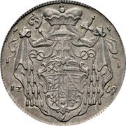 Austria 1/2 Thaler Salzburg 1769 KM# 419 17 69 coin reverse Austria 1/2 Thaler Salzburg 1769 KM# 419 17 69 coin reverse