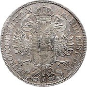 Austria 1/2 Thaler Maria Theresia 1772 SC KM# 20 ARCHID AUST DUX BURG CO TYR 1772 coin reverse Austria 1/2 Thaler Maria Theresia 1772 SC KM# 20 ARCHID AUST DUX BURG CO TYR 1772 coin reverse