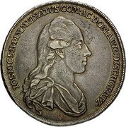 Austria 1/2 Thaler Joseph Nicolas 1777 KM# 11 IOS NIC S R I IMMEDIATUS COM AC DOM A WINDISCHGRATZ coin obverse