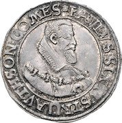 Austria 1/2 Thaler Paul Sixtus I 1620 KM# 6 PAVLVS SIXTVS TR AVTHSON COMES coin obverse Austria 1/2 Thaler Paul Sixtus I 1620 KM# 6 PAVLVS SIXTVS TR AVTHSON COMES coin obverse