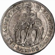 Austria 1/2 Thaler Markus Sittikus von Hohenems 1612 KM# 17 SANCTVS RUDBERTVS EPS SALISBVRG coin reverse Austria 1/2 Thaler Markus Sittikus von Hohenems 1612 KM# 17 SANCTVS RUDBERTVS EPS SALISBVRG coin reverse