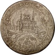 Austria 1/2 Thaler Paris von Lodron Consecration (Consecration of St Rupert Cathedral of Salzburg) 1628 KM# 141 SS RVPERTVS ET VIRGILIUVS PATRONI TRANSFERVNTVR 24 SEPT coin reverse