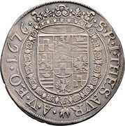 Austria 1/2 Thaler Georg Ludwig 1676 KM# 4 S R I THESAVR A V EQ 1676 coin reverse Austria 1/2 Thaler Georg Ludwig 1676 KM# 4 S R I THESAVR A V EQ 1676 coin reverse