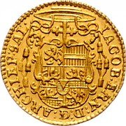 Austria 1/4 Ducat Jakob Ernst von Liechtenstein 1745 KM# 346 IACOB ERN D G ARCHIEP SAL coin obverse Austria 1/4 Ducat Jakob Ernst von Liechtenstein 1745 KM# 346 IACOB ERN D G ARCHIEP SAL coin obverse