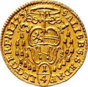 Austria 1/4 Ducat Andreas Jakob von Dietrichstein 1751 KM# 361 SALISBS S ED AP 1/4 LEG GER FRI 1751 coin reverse Austria 1/4 Ducat Andreas Jakob von Dietrichstein 1751 KM# 361 SALISBS S ED AP 1/4 LEG GER FRI 1751 coin reverse