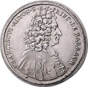 Austria 1/4 Thaler Franz Anton von Harrach 1712 KM# 306 FRANCISCVS ANTON S R I PRINC DE HARRACH coin obverse Austria 1/4 Thaler Franz Anton von Harrach 1712 KM# 306 FRANCISCVS ANTON S R I PRINC DE HARRACH coin obverse