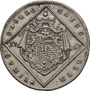 Austria 1/4 Thaler Sigismund von Schrattenbach 1767 KM# 417 NATUS GEBM PRIMAS SASLEG coin reverse Austria 1/4 Thaler Sigismund von Schrattenbach 1767 KM# 417 NATUS GEBM PRIMAS SASLEG coin reverse