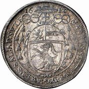 Austria 1/4 Thaler (Markus Sittikus von Hohenems) KM# 15 MARCVS SITTICVS D G AREPS SAL A S L coin obverse Austria 1/4 Thaler (Markus Sittikus von Hohenems) KM# 15 MARCVS SITTICVS D G AREPS SAL A S L coin obverse
