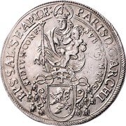 Austria 1/4 Thaler (Paris von Lodron) KM# 97 PARIS D G ARCHI EPS SAL SE AP LE SVB TVVM PRAESIDIUM CONFVG coin obverse Austria 1/4 Thaler (Paris von Lodron) KM# 97 PARIS D G ARCHI EPS SAL SE AP LE SVB TVVM PRAESIDIUM CONFVG coin obverse