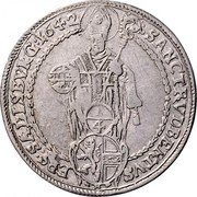 Austria 1/4 Thaler (Paris von Lodron) KM# 98 SANCT RVDEBERTVS EPS SALISBVRG coin reverse Austria 1/4 Thaler (Paris von Lodron) KM# 98 SANCT RVDEBERTVS EPS SALISBVRG coin reverse