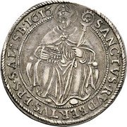 Austria 1/4 Thaler (Markus Sittikus von Hohenems) KM# 34 SANCTVS RVDBERTVS EPS SALISB coin reverse Austria 1/4 Thaler (Markus Sittikus von Hohenems) KM# 34 SANCTVS RVDBERTVS EPS SALISB coin reverse