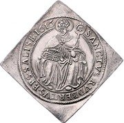 Austria 1/4 Thaler (Markus Sittikus von Hohenems) KM# 35 SANCTVS RUDBERTVS EPS SALISB coin reverse Austria 1/4 Thaler (Markus Sittikus von Hohenems) KM# 35 SANCTVS RUDBERTVS EPS SALISB coin reverse