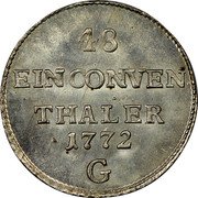 Austria 1/48 Thaler Maria Theresia 1772 G KM# 9 18 EINCONVEN THALER 1772 G coin reverse Austria 1/48 Thaler Maria Theresia 1772 G KM# 9 18 EINCONVEN THALER 1772 G coin reverse