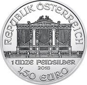 Austria 1,50 Euro (100th Anniversary of the death of Gustav Klimt) REPUBLIK OSTERREICH 2018 1,50 EURO 1 UNZE FEINSILBER coin obverse Austria 1,50 Euro (100th Anniversary of the death of Gustav Klimt) REPUBLIK OSTERREICH 2018 1,50 EURO 1 UNZE FEINSILBER coin obverse