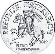 Austria 1,50 Euro 825th anniversary of the Vienna - Robin Hood 2019 REPUBLIK ÖSTERREICH 1,5 EURO 2019 1 UNZE FEINSILBER coin obverse Austria 1,50 Euro 825th anniversary of the Vienna - Robin Hood 2019 REPUBLIK ÖSTERREICH 1,5 EURO 2019 1 UNZE FEINSILBER coin obverse