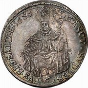 Austria 1/6 Thaler Guidobald von Thun 1656 KM# 181 SANCT RVDBER (1/6) TVS EPS SALISB 1656 coin reverse Austria 1/6 Thaler Guidobald von Thun 1656 KM# 181 SANCT RVDBER (1/6) TVS EPS SALISB 1656 coin reverse