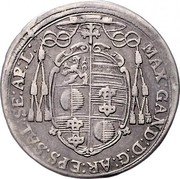 Austria 1/6 Thaler Max Gandolf von Kuenburg 1677 KM# 227 MAX GAND D G AR EPS SAL SE AP L coin obverse