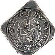 Austria 1/8 Thaler Markus Sittich 1615 KM# 14 1/8 MARCVS SITTICVS D G AREPS SAL AP SE L coin obverse Austria 1/8 Thaler Markus Sittich 1615 KM# 14 1/8 MARCVS SITTICVS D G AREPS SAL AP SE L coin obverse