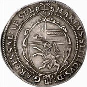 Austria 1/8 Thaler (Markus Sittikus von Hohenems) KM# 13 MARCVS SITTICVS D G AREPS SAL AP SE L coin obverse Austria 1/8 Thaler (Markus Sittikus von Hohenems) KM# 13 MARCVS SITTICVS D G AREPS SAL AP SE L coin obverse