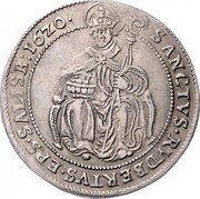 Austria 1/8 Thaler (Paris von Lodron) KM# 57 SANCTVS RVDBERTVS EPS SALISB coin reverse Austria 1/8 Thaler (Paris von Lodron) KM# 57 SANCTVS RVDBERTVS EPS SALISB coin reverse