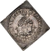 Austria 1/9 Thaler Paris von Lodron 1644 KM# 150 SANCT RVDBE (1/9) RTVS EPS SAL coin reverse Austria 1/9 Thaler Paris von Lodron 1644 KM# 150 SANCT RVDBE (1/9) RTVS EPS SAL coin reverse