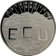 Austria 1 ECU (Johann Staruss) ECU ÖSTERREICH coin obverse