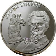 Austria 1 ECU (Johann Staruss) JOHANN STRAUSS coin reverse