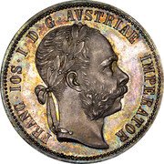 Austria 1 Florin (Franz Joseph I) X# M2 FRANC•IOS•I•D•G•AVSTRIAE IMPERATOR coin obverse Austria 1 Florin (Franz Joseph I) X# M2 FRANC•IOS•I•D•G•AVSTRIAE IMPERATOR coin obverse