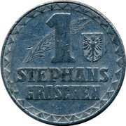 Austria 1 Stephansgroschen Groschen Tyrol 1950 1 STEPHANS GROSCHEN coin obverse Austria 1 Stephansgroschen Groschen Tyrol 1950 1 STEPHANS GROSCHEN coin obverse
