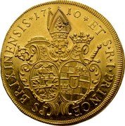 Austria 10 Ducat Kaspar Ignaz 1710 KM# 24 ET S R I PRINCE - PS BRIXINENSIS 17 10 coin reverse