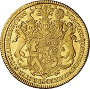 Austria 10 Ducat Leopold Victor Johann 1732 KM# 8 S C M CONS STATUS INT & HÆRED PER STYR SUP STAB PRÆFECTUS 17 32 B coin reverse Austria 10 Ducat Leopold Victor Johann 1732 KM# 8 S C M CONS STATUS INT & HÆRED PER STYR SUP STAB PRÆFECTUS 17 32 B coin reverse