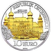 Austria 10 Euro Castle Artstetten. Gilded 2004 10 EURO 2004 REPUBLIK ÖSTERREICH SCHLOSS ARTSTETTEN coin obverse