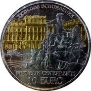Austria 10 Euro Castle Schonbrunn. Gilded 2003 10 EURO REPUBLIK ÖSTERREICH SCHLOSS SCHÖNBRUNN 2003 coin obverse Austria 10 Euro Castle Schonbrunn. Gilded 2003 10 EURO REPUBLIK ÖSTERREICH SCHLOSS SCHÖNBRUNN 2003 coin obverse