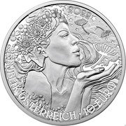 Austria 10 Euro (Flower language Dandelion yellow) REPUBLIK ÖSTERREICH 10 EURO 2022 coin obverse Austria 10 Euro (Flower language Dandelion yellow) REPUBLIK ÖSTERREICH 10 EURO 2022 coin obverse