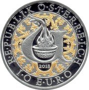 Austria 10 Euro Heavenly Messengers: Uriel - The Illuminating Angel; Colored 2018 R E P U B L I K Ö S T E R R E I C H 1 0 E U R O 2018 coin obverse Austria 10 Euro Heavenly Messengers: Uriel - The Illuminating Angel; Colored 2018 R E P U B L I K Ö S T E R R E I C H 1 0 E U R O 2018 coin obverse