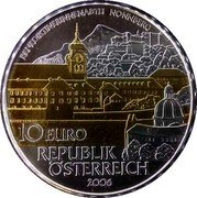 Austria 10 Euro (Nonnenberg Abbey. Gilded) 10 EURO 2006 BENEDIKTINERINNENABTEI NONNBERG REPUBLIK ÖSTERREICH coin obverse Austria 10 Euro (Nonnenberg Abbey. Gilded) 10 EURO 2006 BENEDIKTINERINNENABTEI NONNBERG REPUBLIK ÖSTERREICH coin obverse