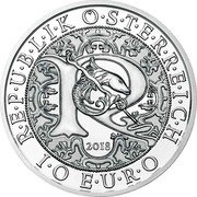 Austria 10 Euro Raphael -The Healing Angel 2018 special UNC R E P U B L I K Ö S T E R R E I C H 1 0 E U R O 2018 coin obverse Austria 10 Euro Raphael -The Healing Angel 2018 special UNC R E P U B L I K Ö S T E R R E I C H 1 0 E U R O 2018 coin obverse