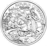 Austria 10 Euro Richard the Lionheart in Durnstein. Partially gilded 2009 REPUBLIK ÖSTERREICH DÜRNSTEIN 10 EURO 2009 coin obverse Austria 10 Euro Richard the Lionheart in Durnstein. Partially gilded 2009 REPUBLIK ÖSTERREICH DÜRNSTEIN 10 EURO 2009 coin obverse