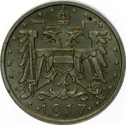Austria 10 Heller (Karl Pattern) 1917 coin obverse Austria 10 Heller (Karl Pattern) 1917 coin obverse