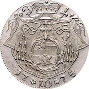 Austria 10 Kreuzer Hieronymus von Colloredo 1775 M KM# 439 17 10 75 coin reverse