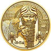 Austria 100 Euro Gold of Mesopotamia 2019 REPUBLIK ÖSTERREICH 100 EURO 2019 coin obverse