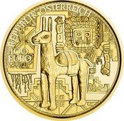 Austria 100 Euro The Gold of the Incas 2021 REPUBLIC ÖSTERREICH 100 EURO 2021 coin obverse Austria 100 Euro The Gold of the Incas 2021 REPUBLIC ÖSTERREICH 100 EURO 2021 coin obverse