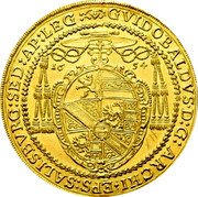 Austria 12 Ducat Guidobald 1654 KM# 169 16 54 GVIDOBALDVS D G ARCHI EPS SALISBVRG SED AP LEG coin obverse Austria 12 Ducat Guidobald 1654 KM# 169 16 54 GVIDOBALDVS D G ARCHI EPS SALISBVRG SED AP LEG coin obverse