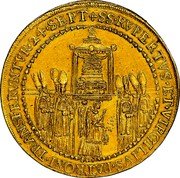 Austria 12 Ducat Paris von London 1628 KM# 135 SS RVPERTVS ET VIRGILIVS PATRONI TRANSFERVNTVR 24 SEPT coin reverse
