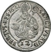 Austria 12 Kreuzer Paris von Lodron 1622 KM# 78 SANCTVS RVD (12) BERTVS EPS 1622 coin reverse Austria 12 Kreuzer Paris von Lodron 1622 KM# 78 SANCTVS RVD (12) BERTVS EPS 1622 coin reverse