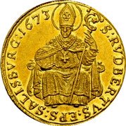 Austria 2 Ducat Maximilian Gandolph 1673 KM# 196 S RVDBERTVS EPS SALISBVRG 1673 coin reverse Austria 2 Ducat Maximilian Gandolph 1673 KM# 196 S RVDBERTVS EPS SALISBVRG 1673 coin reverse