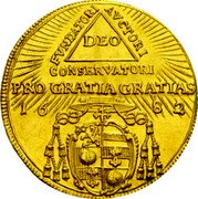 Austria 2 Ducat Maximilian Gandolph 1682 KM# 234 16 82 AVCTORI CONSERVATORI DEO FVNDATORI PRO GRATIA GRATIÆ coin obverse Austria 2 Ducat Maximilian Gandolph 1682 KM# 234 16 82 AVCTORI CONSERVATORI DEO FVNDATORI PRO GRATIA GRATIÆ coin obverse