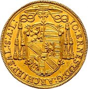 Austria 2 Ducat Johann Ernst von Thun 1688 KM# 271 IO ERNEST9 D G ARCHIEP SAL S A L coin obverse Austria 2 Ducat Johann Ernst von Thun 1688 KM# 271 IO ERNEST9 D G ARCHIEP SAL S A L coin obverse