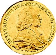 Austria 2 Ducat Salzburg Salzburg 1764 KM# A412 SIGISMUNDUS D G A S R I P S A S L N GER PRIM coin obverse Austria 2 Ducat Salzburg Salzburg 1764 KM# A412 SIGISMUNDUS D G A S R I P S A S L N GER PRIM coin obverse
